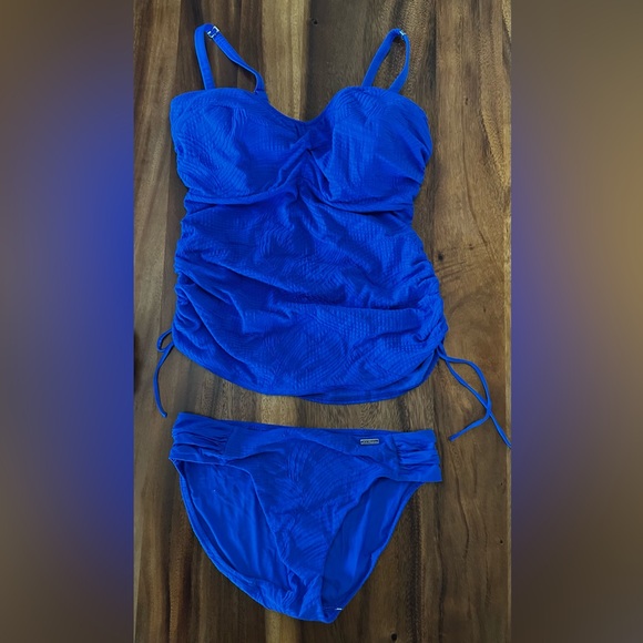 Set of 3 in Fantasie Royal Blue. Underwire Tankini, Strapless Top, & Bottom - Picture 7 of 15